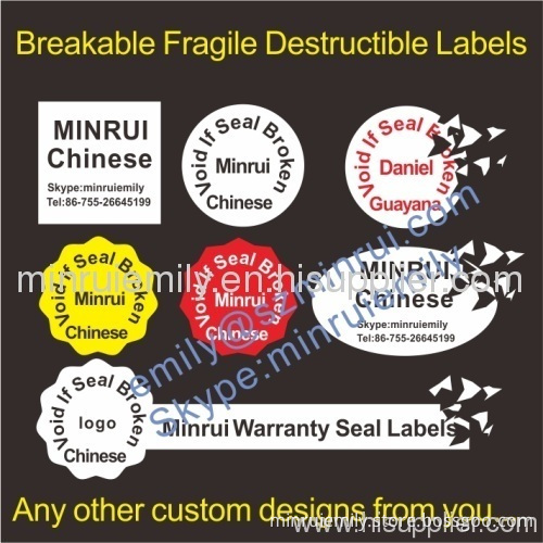 Custom Tamper Evident Breakable Labels,warranty Void If Seal Is Broken Labels
